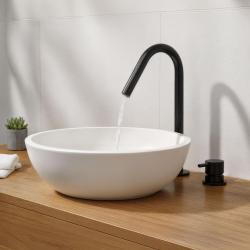 Grifo Waterevolution Flow de 2 orificios para lavabo negro mate con caño pequeño V 127mm T1121VPR