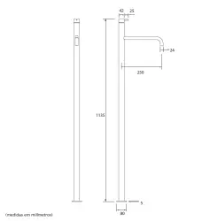 Grifo de lavabo Waterevolution Flow de pie monomando cromado T11301