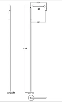 Waterevolution Flow Floor standing washbasin spout H Chrome T167601