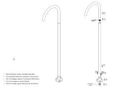 Grifo Waterevolution Flow para lavabo freestanding blanco mate T1677BR
