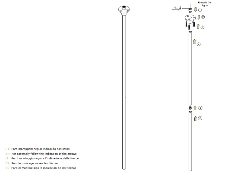Grifo  Waterevolution Flow de techo caño lavabo blanco mate T1678BR