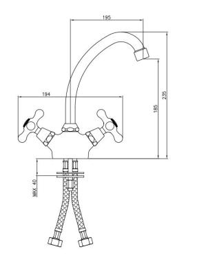 Old Fashion Single Hole mixer Stainless steel V1900