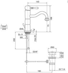 Grifo PB Classic para lavabo pilar cromado 1208592552