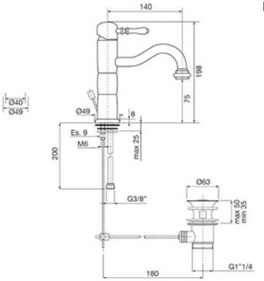 PB Classic basin tap pilar stainless steel 1208592582