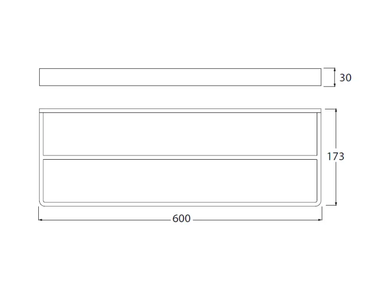 Toallero doble Waterevolution Deep 60 cm negro mate A212DPR