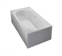 Solid-S Bañera independiente Recto de superficie sólida Corian, 180 cm de largo x 93 cm de ancho x 55 cm de alto, blanco mate, últimas unidades en stock