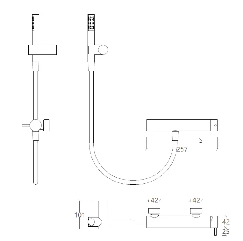 Mezclador de ducha Waterevolution Flow con juego de ducha cromado T14001