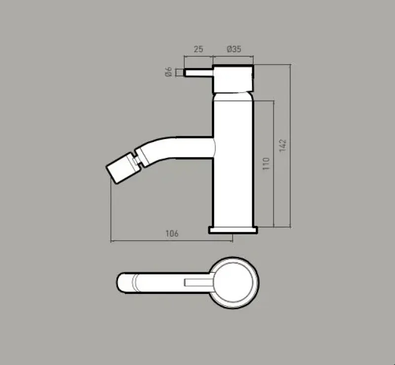 Grifo mezclador Waterevolution Flow para bidé blanco mate T120BR