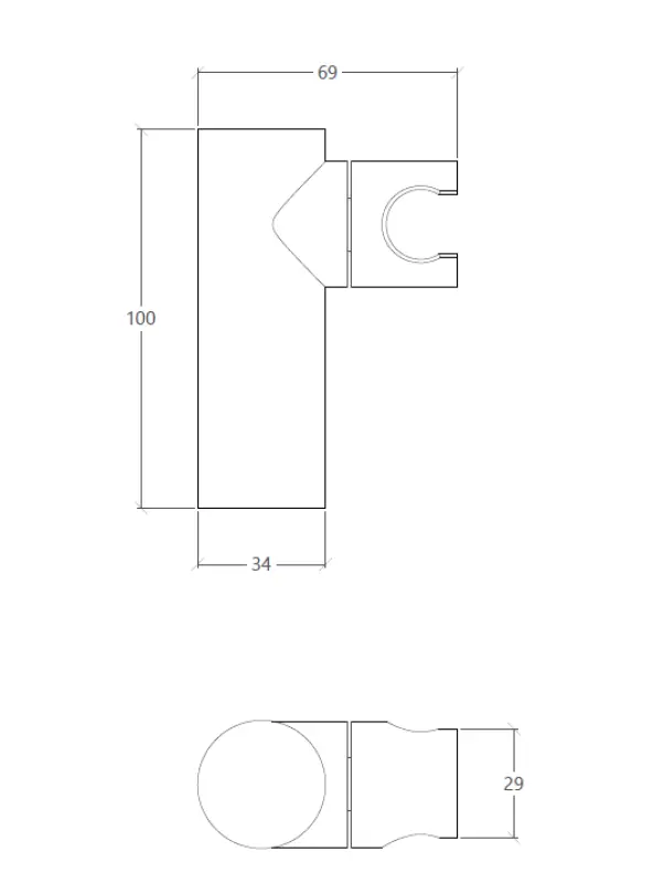 Soporte ajustable Waterevolution Flow para teleducha cromado T162301