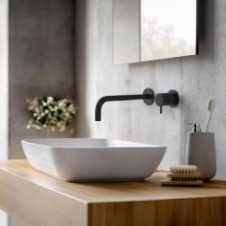Grifo  Waterevolution Flow de lavabo  monomando empotrado negro mate 21cm T116BPR-21