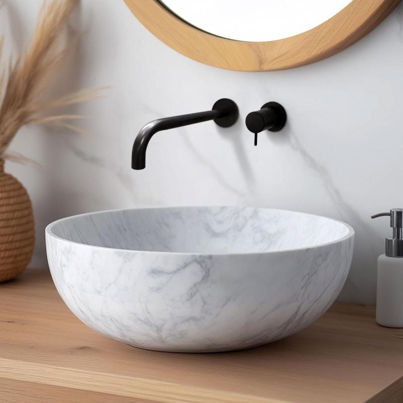 Grifo empotrado para lavabo Watervolution Flow negro mate con caño de 21 cm T116BPR-21