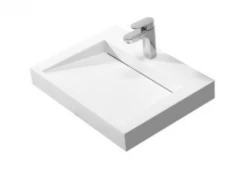 Lavabo Solid-S Quatra de superficie sólida, blanco mate, sin orificio para grifo, 60x45,5 cm 1208775682.
