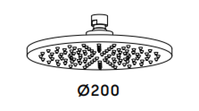 Revolución acuática Ducha de cabeza Flow 200 mm Cromo T164301