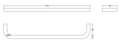 Waterevolution Flow Simple towel rail 350 mm White A111BR