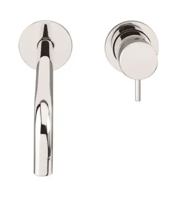 Grifo empotrado para lavabo Watervolution Flow, blanco mate, con caño de 21 cm T116BBR-21