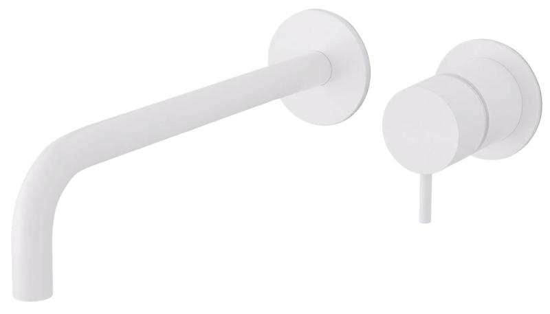 Grifo empotrado para lavabo Watervolution Flow, blanco mate, con caño de 21 cm T116BBR-21