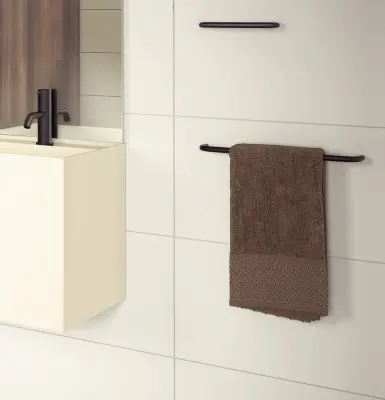 Waterevolution flow simple towel rail 60cm, black A112PR