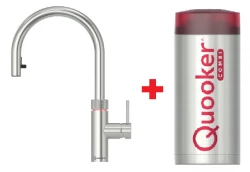 Grifo hervidor de agua  Quooker Flex de acero inoxidable COMBI+ Agua caliente, fría y hirviendo 22+XRVS