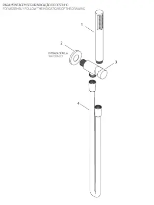 Waterevolution Flow Shower holder with outlet, flexible and handshower Stainless steel T1621IE