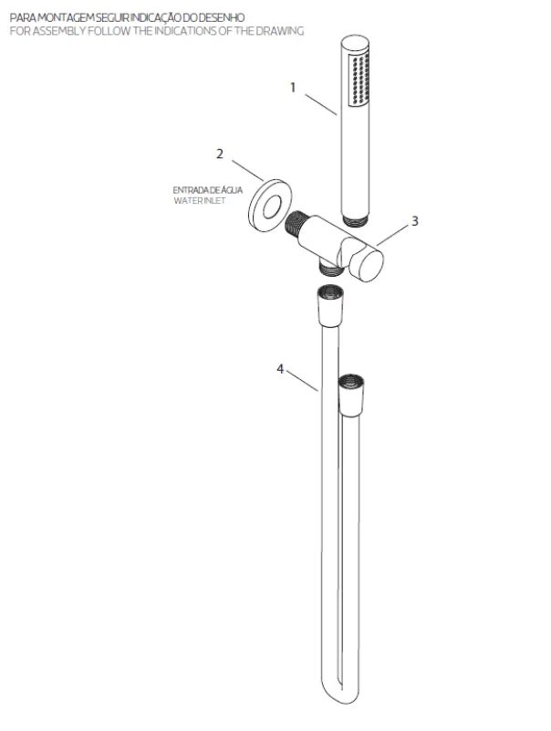 Juego completo de grifería para baño Watervolution Flow con conexión a la pared, totalmente en acero inoxidable T1621IE