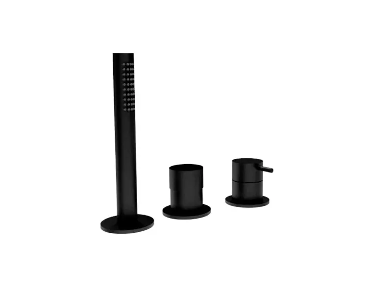 Grifo mezclador Waterevolution Flow para bañera de 3 orificios negro mate T138SBPR