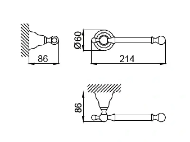 Portarrollos de papel higiénico Huber Croisette Classic bronce 4034.01H.BA