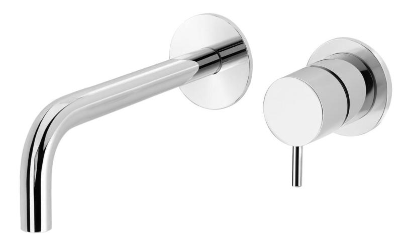 Grifo de lavabo empotrado Watervolution Flow, caño cromado de 15 cm T116B01-15