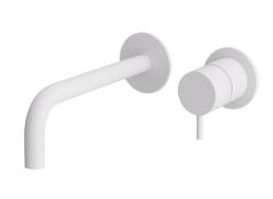 Grifo de lavabo empotrado Watervolution Flow blanco mate con caño de 15 cm T116BBR-15