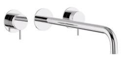Grifo de lavabo empotrado Waterrevolution Flow de 3 orificios, cromado, con caño de 21 cm T1163F01-21