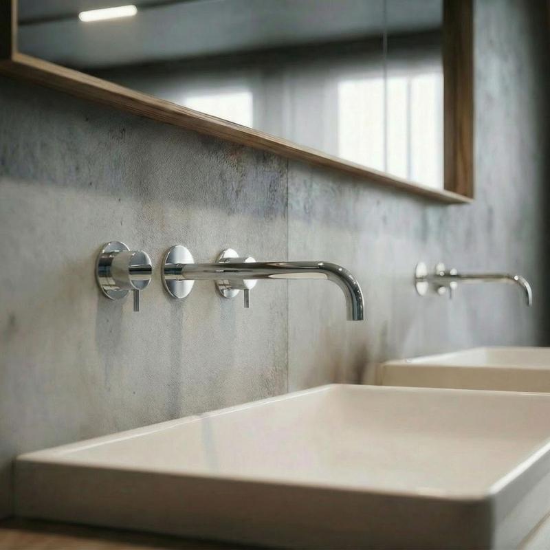 Grifo de lavabo empotrado Waterrevolution Flow de 3 orificios, cromado, con caño de 21 cm T1163F01-21