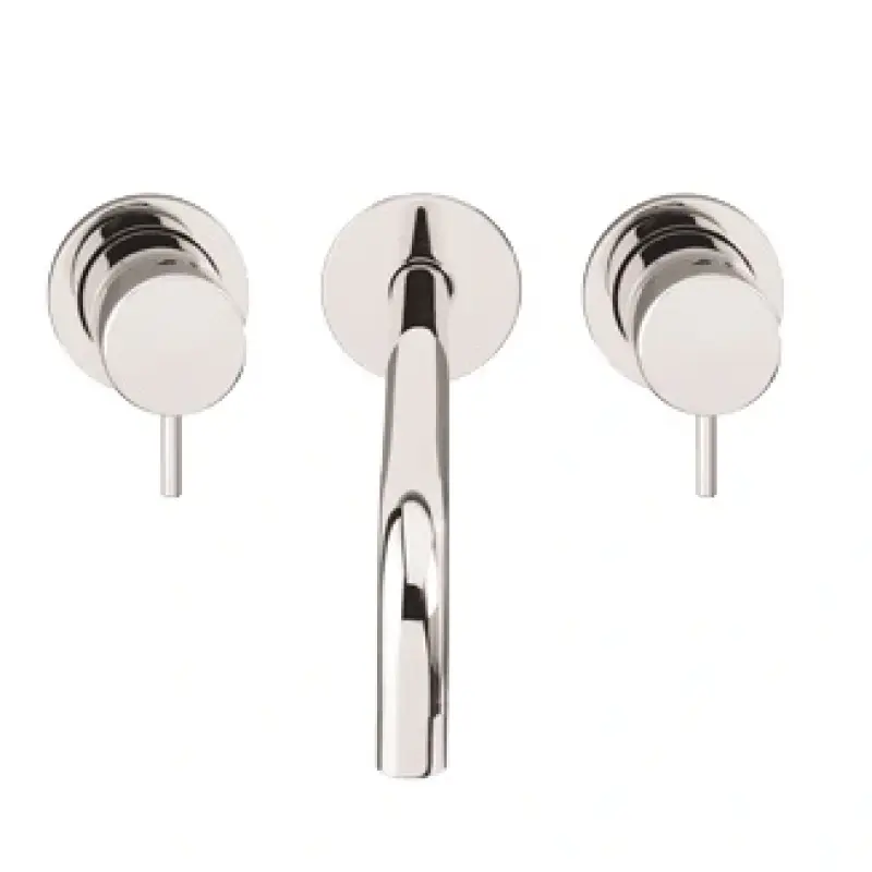 Grifo de lavabo empotrado Waterrevolution Flow de 3 orificios, cromado, con caño de 21 cm T1163F01-21