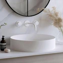 Waterevolution Flow 3-hole built-in sink faucet matt white with spout 15  T1163FBR-15