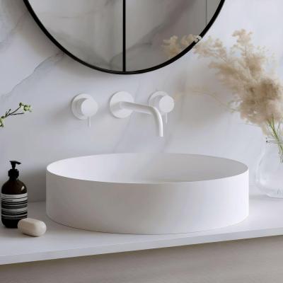 Waterevolution Flow 3-hole built-in sink faucet matt white with spout 15  T1163FBR-15
