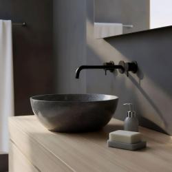 Waterevolution Flow 3-hole built-in sink faucet matte black with spout 25  T1163FPR-25