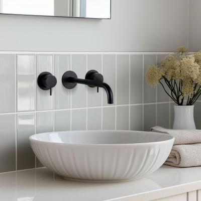 Waterevolution Flow 3-hole built-in sink faucet matte black with spout 25  T1163FPR-25