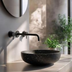 Waterevolution Flow 3-hole built-in sink faucet matte black with spout 21  T1163FPR-21