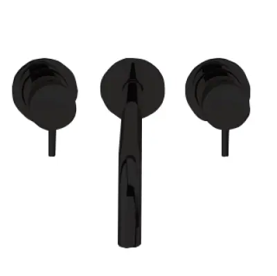 Waterevolution Flow 3-hole built-in sink faucet matte black with spout 21  T1163FPR-21