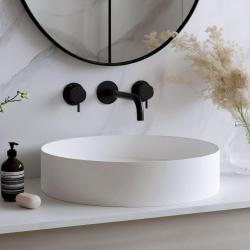 Waterevolution Flow 3-hole built-in sink faucet matt black with spout 15  T1163FPR-15
