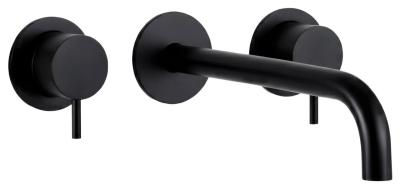 Waterevolution Flow 3-hole built-in sink faucet matt black with spout 15  T1163FPR-15