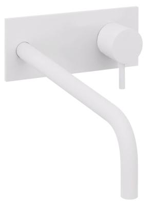 Waterevolution Flow Consealed washbasin monoblox mixer with 21 cm spout, easy box and automatic stop & go valve, built-in + external parts White T1161BBR-21
