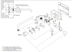 Grifo mezclador de lavabo Waterevolution Flow empotrado con embellecedor blanco mate y caño 15cm T1161BBR-15