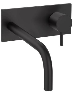 Waterevolution Flow concealed basin faucet with matt black trim and 15cm spout T1161BPR-15