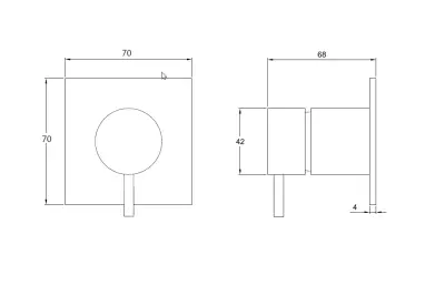 Waterevolution Flow Consealed 2 exits diverter round back plate White T1482SBR