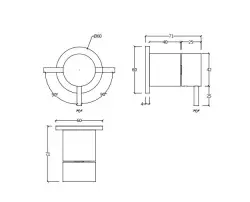 Desviador Waterevolution Flow empotrado 2 vías roseta redonda cromo T1482S01