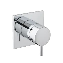 Desviador Waterevolution Flow empotrado de 3 vías roseta redonda negro mate T1483SPR