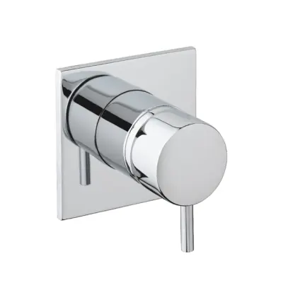 Waterevolution Flow Consealed 3 exits diverter round back plate Black T1483SPR