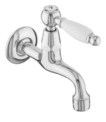 Grifo de lavabo PB classic mural con palanca blanca agua fría cromado 1208853472