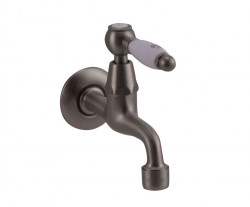 Grifo de lavabo PB Classic mural con palanca blanca agua fría acero inoxidable 1208853532
