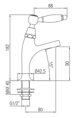 PB Classic washbasin tap with white lever cold water small model chrome 1208854162