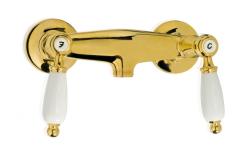 Mezclador PB Classic de superficie para ducha con palancas blancas en color Bronce 1208854512
